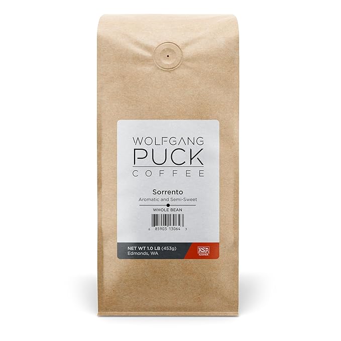 Wolfgang Puck Coffee Sorrento Whole Bean Coffee 1-Pounds 3 Count