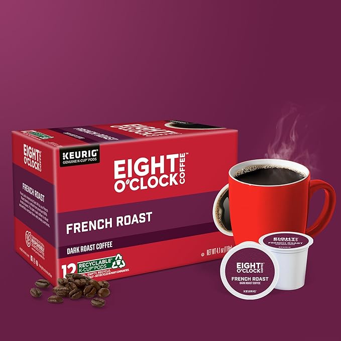Eight O'Clock Coffee French Roast Single-Serve Coffee K-Cup Pods Dark Roast 72 Count