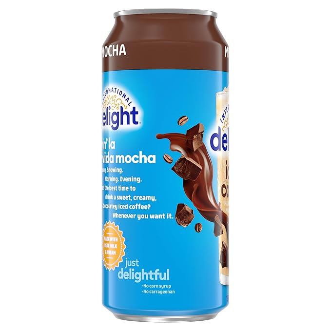 International Delight Iced Coffee Mocha Grab and Go Coffee Drinks Made with Real Milk and Cream 15 FL OZ Can 12 Count