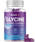Glycine Gummies 3g(3000 mg) Glycine Supplements for Sleep Detox Relax Nerve Support Blueberry Flavor Sugar-Free Vegan Non-GMO Gluten-Free 60 Ct.