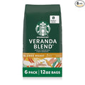 Starbucks Whole Coffee Beans Starbucks Blonde Roast Hot or Iced Coffee Veranda Blend Six 12 oz Bags