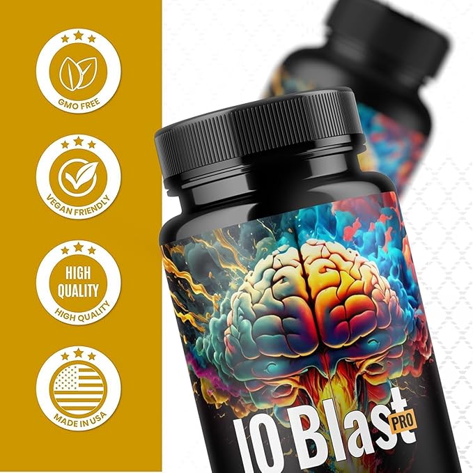 Official - IQblast Pro Supplement Capsules Brain Pills for Memory and Focus IQblastpro Blaster Premium Clarity Support Advanced Formula Reviews All Natural Ingredients (5)