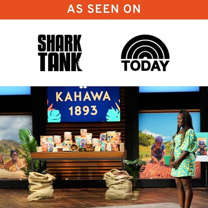 Kahawa 1893 Coffee Tea Bags Dark Roast Serengeti Blend 12 Single Serve Packs - As Seen on Shark Tank Low Acid High Antioxidants Naturally Sweet Organically Grown Ethically &amp Sustainably Sourc