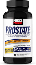 Force Factor Prostate Saw Palmetto and Beta Sitosterol Supplement for Men Prostate Health/Size Support Urinary Relief Bladder Control Reduce Nighttime Urination 60 Softgels