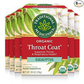 Traditional Medicinals Tea Organic Throat Coat Eucalyptus Throat and Respiratory Support 96 Tea Bags (6 Pack)