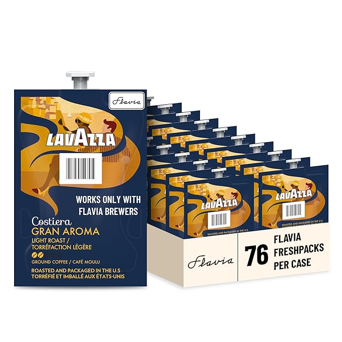 Flavia Lavazza Costiera Gran Aroma Coffee Freshpacks works only with Flavia Brewers Light Roast (Case of 76)