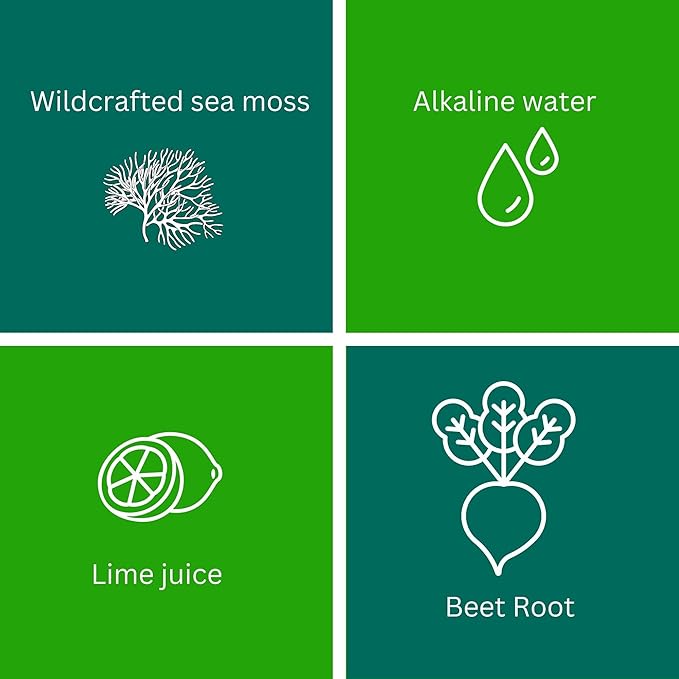 Sea Moss Gel Beet Root 24oz Wildсrafted Gold Sea Moss Gel from Saint Lucia | 92 Vitamins and Minerals | Pure Raw+Non-GMO