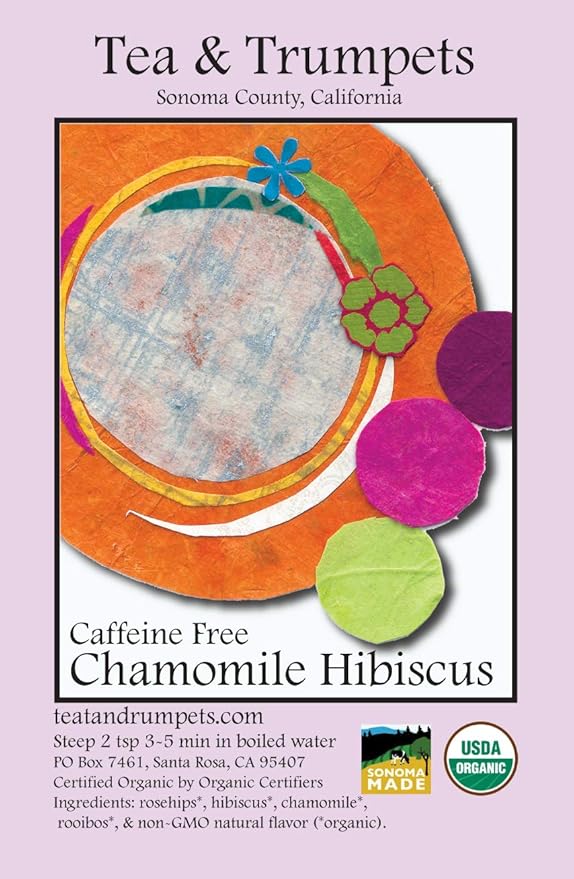 USDA Organic Chamomile Hibiscus Fusion Loose Leaf Herbal Tea 8 oz
