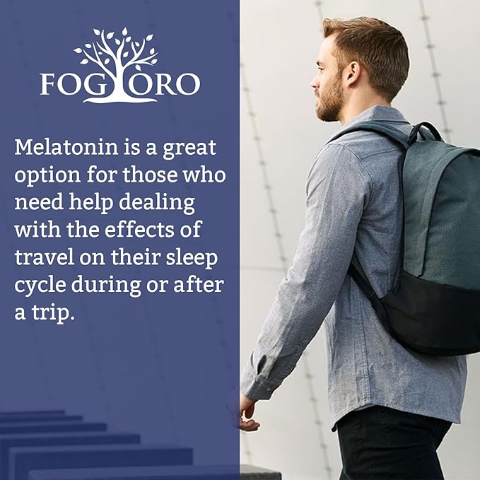 Fogoro Powerful Melatonin -Fall Asleep Faster Stay Asleep LongerEasy to Take 60 Count (Pack of 2)