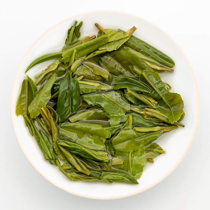 Oriarm 250g / 8.82oz Mount Emei Zhu Ye Qing Green Tea - Bamboo Leaf Green Chinese Tea Loose Leaf - Yuqian 3rd Grade - Naturally High Mountain Grown