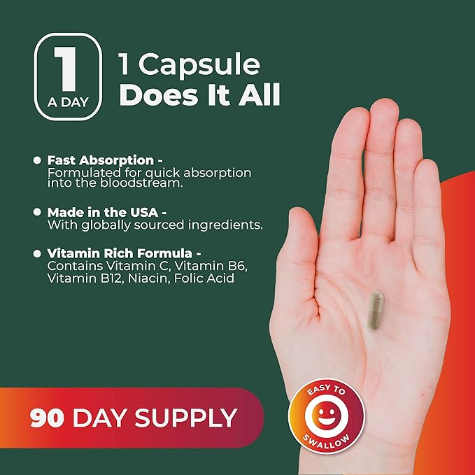 PurePremium Beet Root Capsules for Blood Pressure Support – 14-in-1 Formula with Beetroot Powder Hawthorn Hibiscus &amp Garlic for Normal Nitric Oxide Production &amp Heart Health – Non-GMO - 90ct