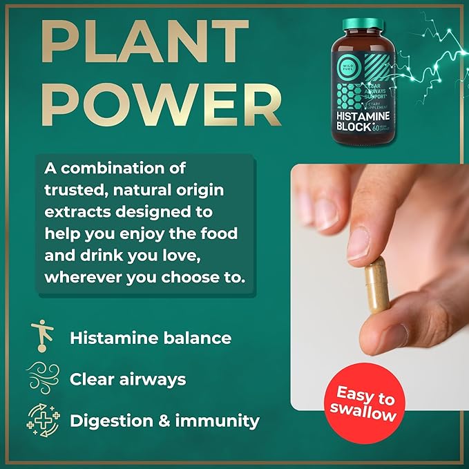 Histamine Block Flavonoids Supplements - Quercetin Nettle Atermesia Natural Source Flavonoids - Seasonal Allergy Balance Supplements Histamine Blocker - 60 Homeopathic Allergy Relief D-Hist Caps