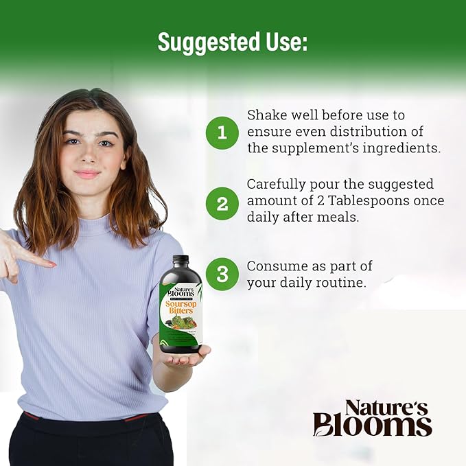 Nature's Blooms Soursop &amp Black Seed Bitters Bundle 16 oz Each 2 Bottles