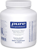 Pure Encapsulations Nutrient 950 with Vitamin K 180's - Multivitamin &amp Mineral Supplement - Bone &amp Arterial Support* - Optimal Absorption - Gluten Free &amp Non-GMO - 180 Capsules