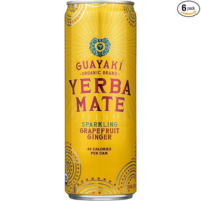 Guayaki Yerba Mate Grapefruit Ginger Sparkling Mate 12-ounce Cans (Pack of 6)