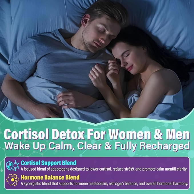 Cortisol Supplements for Women &amp Men Cortisol Reducer Gummies w/ Magnesium Ashwagandha L-Theanine Rhodiola Reishi 24 IN 1 Cortisol Detox Manager for Calm Mood Focus &amp RelaxationVegan