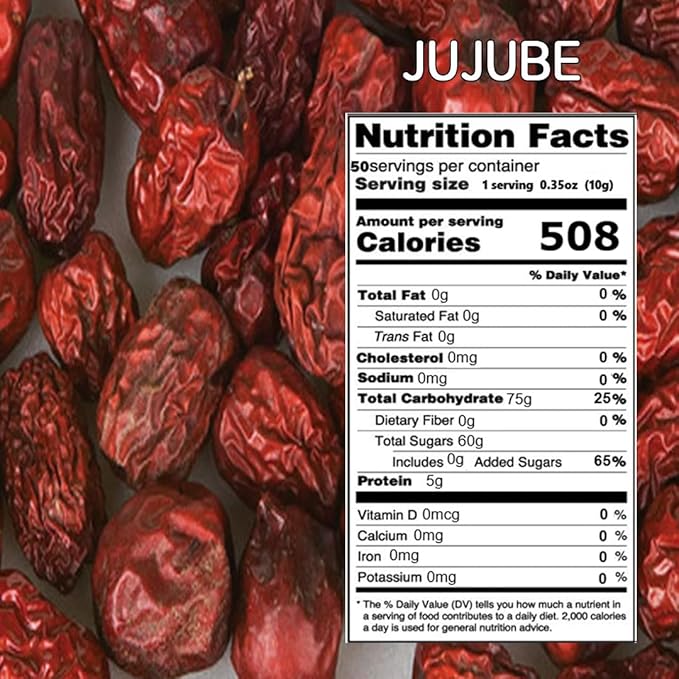 GAGOPA Dried Jujube Fruit – 100% Korean Red Dates Naturally Sweet Flavor Caffeine-Free Herbal Infusion Great for Tea Soups &amp Samgyetang 500g Bulk Pack