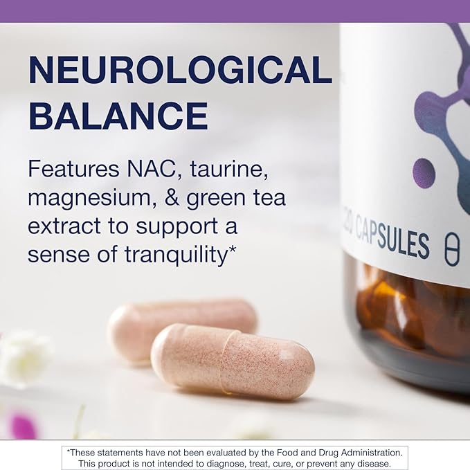 Metagenics Trancor - GABA L-Theanine Taurine NAC &amp Green Tea Extract - Supports Calmness Mood Balance Sleep &amp Focus - Non-GMO Gluten-Free Dairy-Free Vegan - cGMP Certified - 120 Capsul
