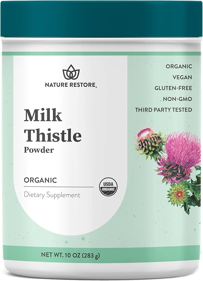 Nature Restore USDA Certified Organic Milk Thistle Seed Powder 10 Ounces Packaged in California