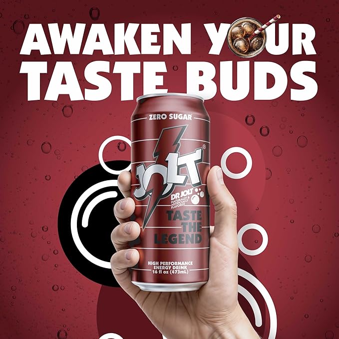 Dr. Jolt Energy Drink - 200mg Caffeine Drink with L-Carnitine &amp Taurine - High Performance Energy Drinks with Nootropics - 16 fl oz (12 cans)