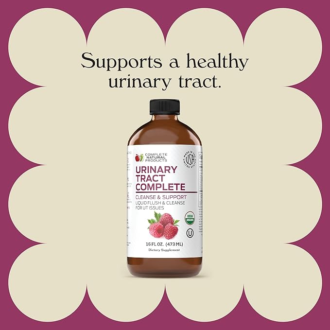 Complete Natural Products Urinary Tract Complete 16oz - Liquid Supplement for Urinary Tract Health with Organic Cranberry D-Mannose Beet Root Fennel Seed and Turmeric