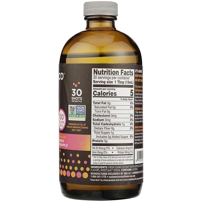 Inner-Eco Probiotic Coconut Water Mango Pineapple 15 Fl Oz