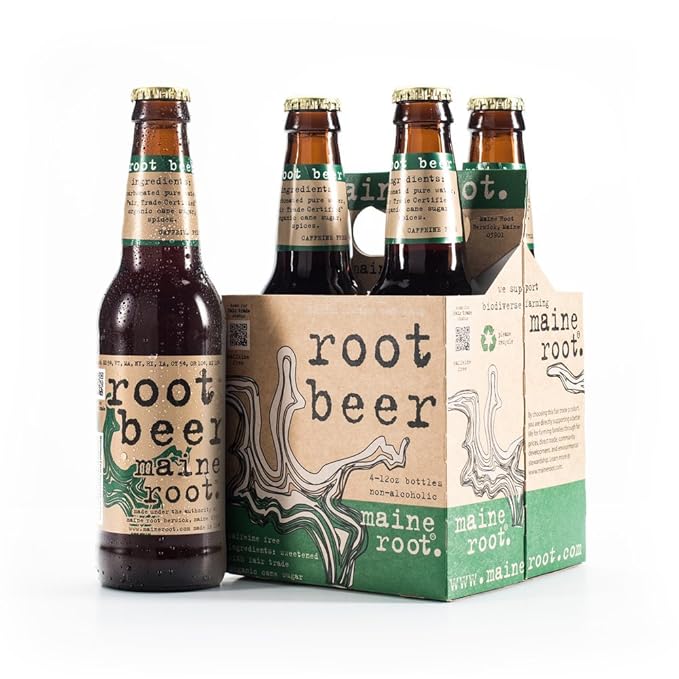 Maine Root Soda - Fair Trade Craft Soda in Glass Bottles (Root Beer 12 Pack)