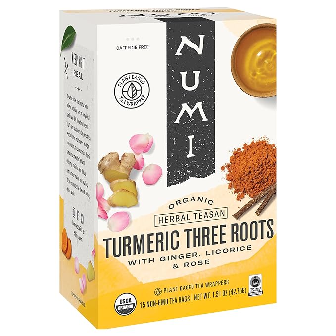 Numi Turmeric Tea Three Roots 1.42 Oz Bag 12/box (Pack of 3)