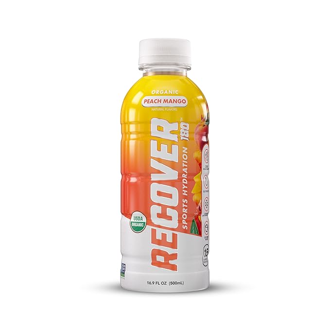 RECOVER 180 Organic Sports Hydration Drink No Sugar Added 20 Calorie Sports Beverage Organic Flavors With Vitamins Potassium-Packed Electrolytes (16.9 Fl Oz (Pack of 12) Variety Pack)