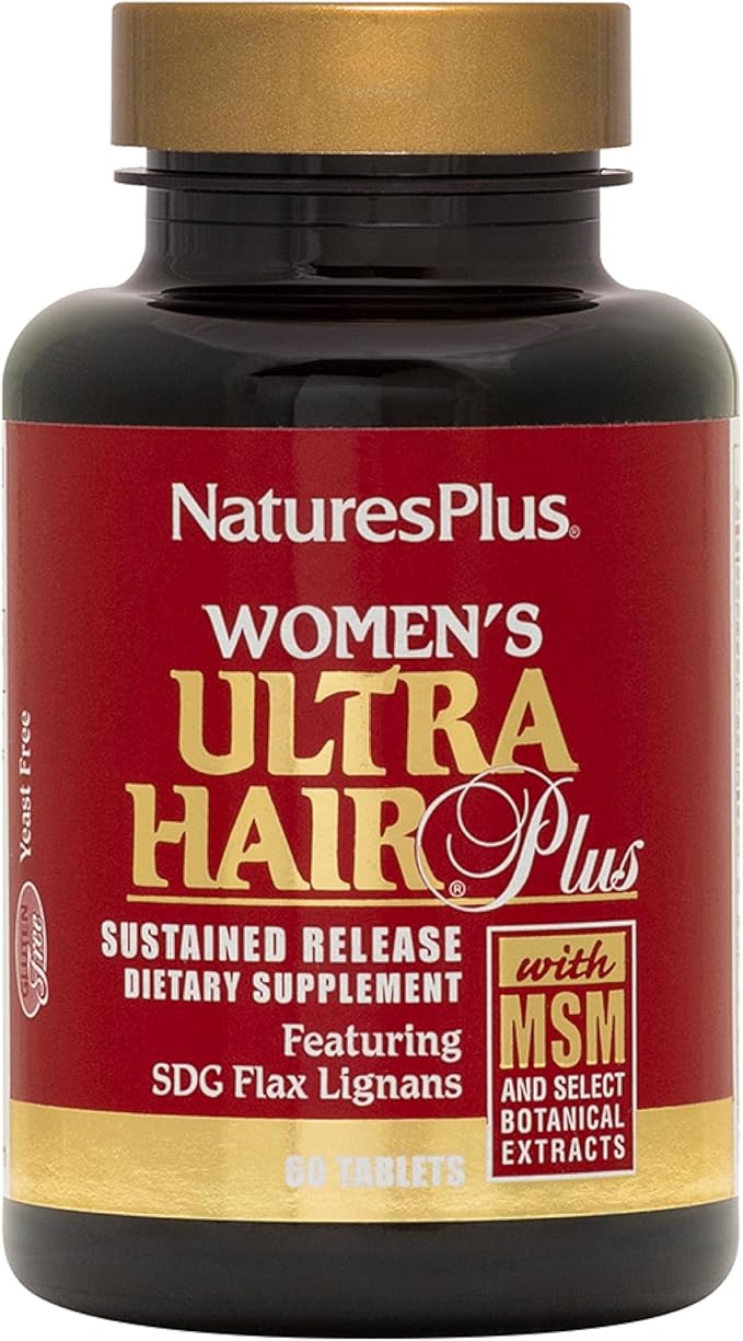 NaturesPlus Women’s Ultra Hair Plus - 60 Sustained Release Tablets - Nutritional Support for Healthy Hair Structure - Gluten Free - 30 Servings