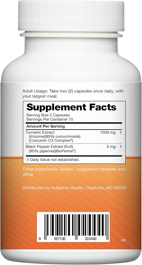 Instaflex Super Turmeric - 1000mg Turmeric Curcumin with BioPerine Black Pepper Extract 95% Curcuminoids 30 Count
