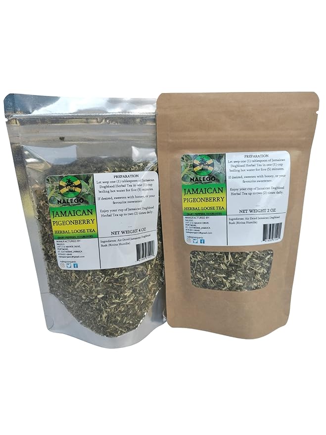 Jamaican Dog Blood (Pigeonberry) Herbal Loose Tea (4 OZ) - Dogblood Herb Blood Berry Bush Tea (Wildcrafted)