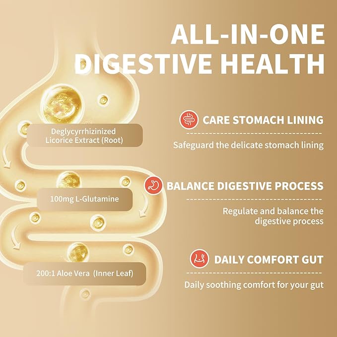 DGL Gummies | Deglycyrrhizinated Licorice Root Extract Quercetin Aloe Vera Anise Seed Powder | Gut Health Stomach Soothe Gerd Support Digestive Comfort | Gluten Free 60 ct(Strawberry Flavor)