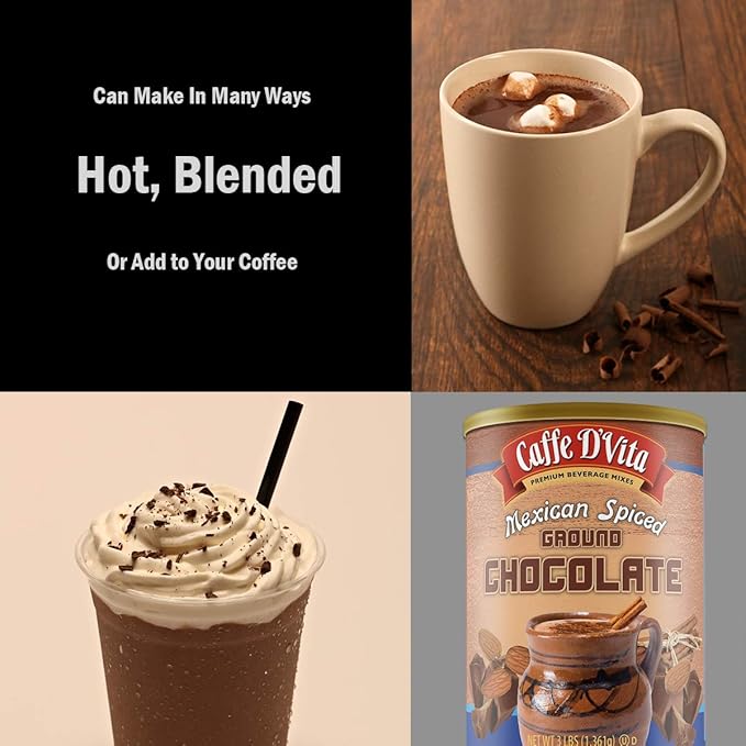 Caffe D'Vita Caramel Blended Ice Coffee - Caramel Frappe Mix Gluten Free No Cholesterol No Hydrogenated Oils No Trans Fat - 3 Lb Can (Pack of 2)