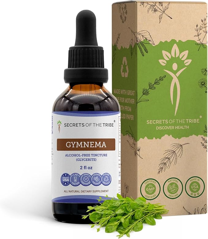 Secrets of the Tribe Gymnema Tincture Alcohol-Free Liquid Extract Gymnema Sylvestre Dried Leaf (2 FL OZ)