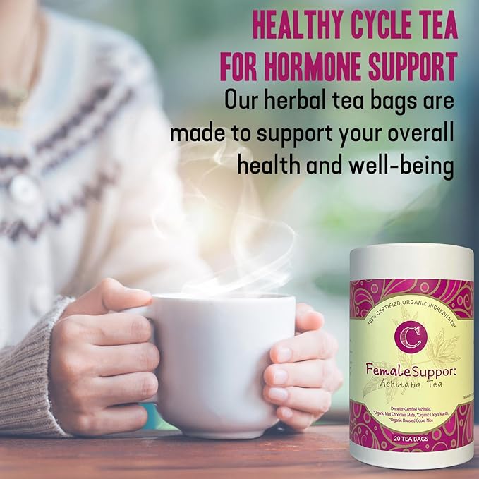 Dr. Cowan’s Garden Organic Ashitaba Tea - 20 Teabags - Female Support Hormone Balance - Supports Periods &amp PMS Healthy Cycle Tea with Mint Chocolate Maté Lady’s Mantle &amp Ashitaba Herbs Grow