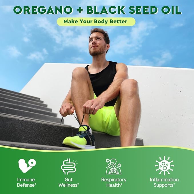 Oil Of Oregano with Black Seed Oil - 20000mg Oregano | 17 in 1 Herbal Blend with Probiotic 20x Strength Carvacrol &amp Thymoquinone | For Immune Antioxidant &amp Digestive 120 Liquid Phyto-Capsul