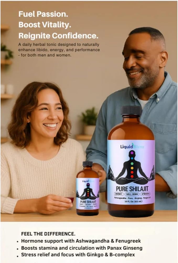 Pure Shilajit Tonic | Natural Energy &amp Vitality Support | Herbal Supplement for Strength &amp Wellness | 16 fl oz