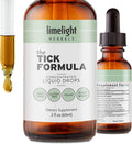LIMELIGHT HERBALS Tick Formula Liquid Drops – Natural Tick Support Immune Boost &amp Detox – Japanese Knotweed Andrographis Cat’s Claw Red Sage Kudzu Teasel – 60 Servings – Vegan Non-GMO USA