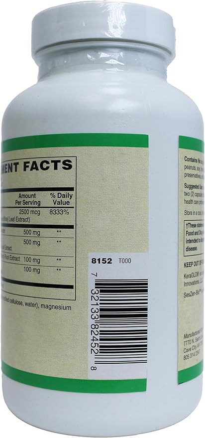 Advanced Beauty Care Hair Skin and Nails Supplement Gluten Free Non-GMO Capsules (120 Caps)