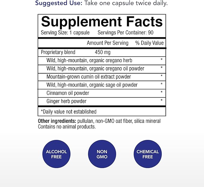 Physician's Strength Oregacillin - 90 Capsules - Multiple Spice Extract - Respiratory Health Support - 90 Servings
