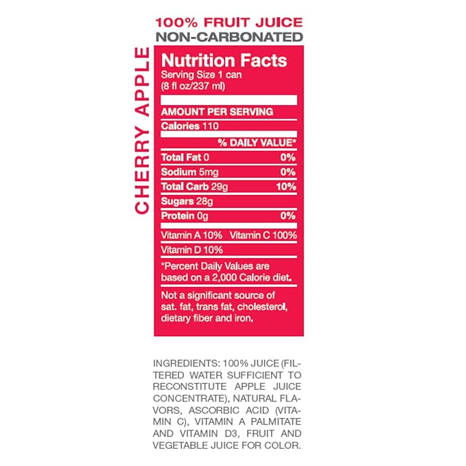 Envy Non-Carbonated 100% Fruit Juice Cherry Apple 8 oz (Case of 24)