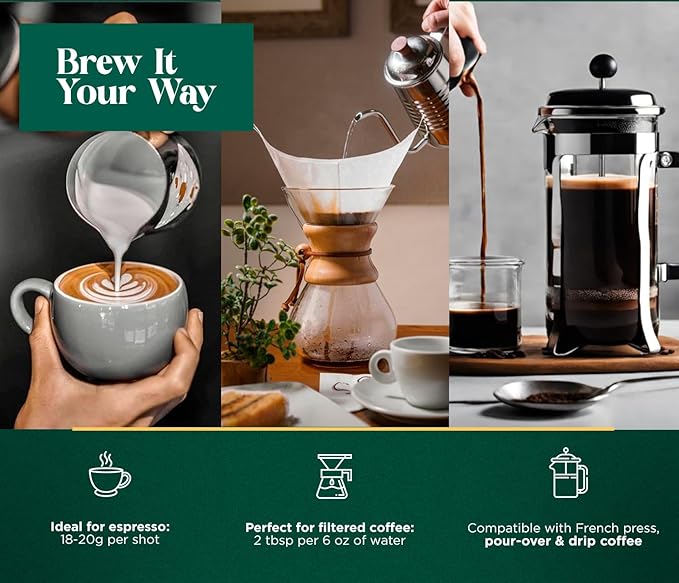 Samarian Coffee Dark Roast – Colombian Single-Origin Arabica – Specialty Ground Coffee with Citrus &amp Floral Notes – Smooth &amp Aromatic – For Pour Over French Press Chemex V60 – 12oz Bag
