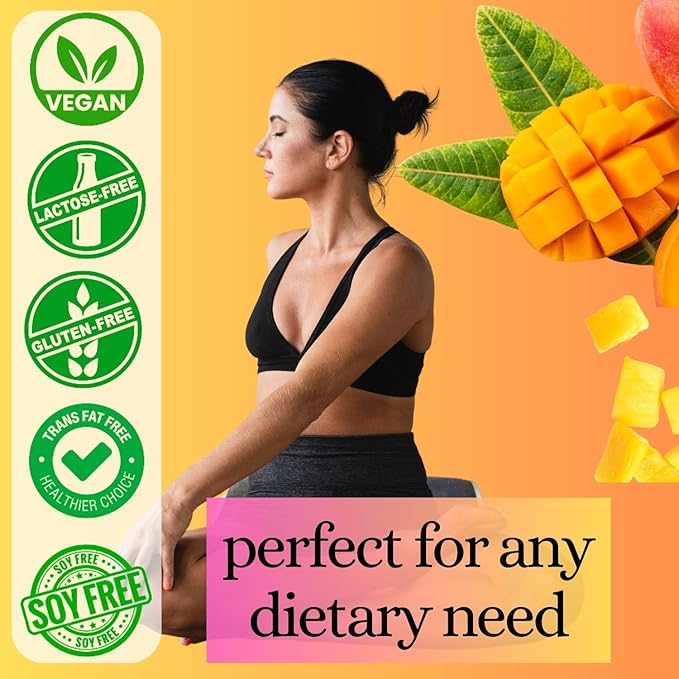 DrinkFit Fruit Smoothie | Real Fruit Puree Low Sugar Gluten:Free &amp Non:GMO Mango Smoothie Mix : Makes 32 Smoothies 64 Fl Oz with Dispensing Pump (Mango)
