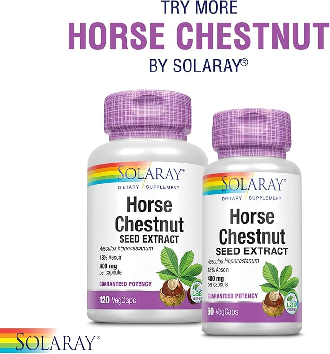 SOLARAY Circulegs - Herbal Supplements for Wellness Support w/Horse Chestnut Extract and Vitamin C Plus Gotu Kola Flavonoids Hesperidin Blend - Vegan Gluten Free 60-Day Guarantee - 30 Servings