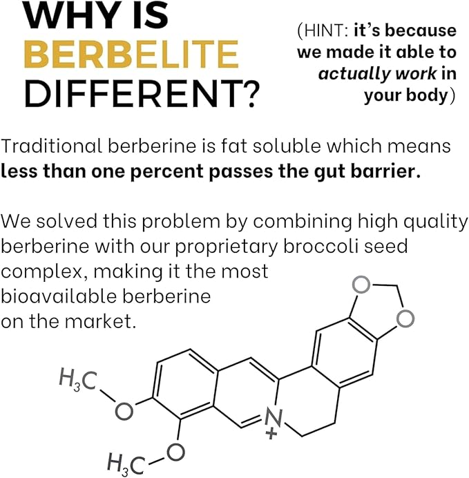 Mara Labs BerbElite | 350mg Berberine HCL &amp Broccoli Seed Complex for Increase Bioavailability | 60 Vegan Capsules