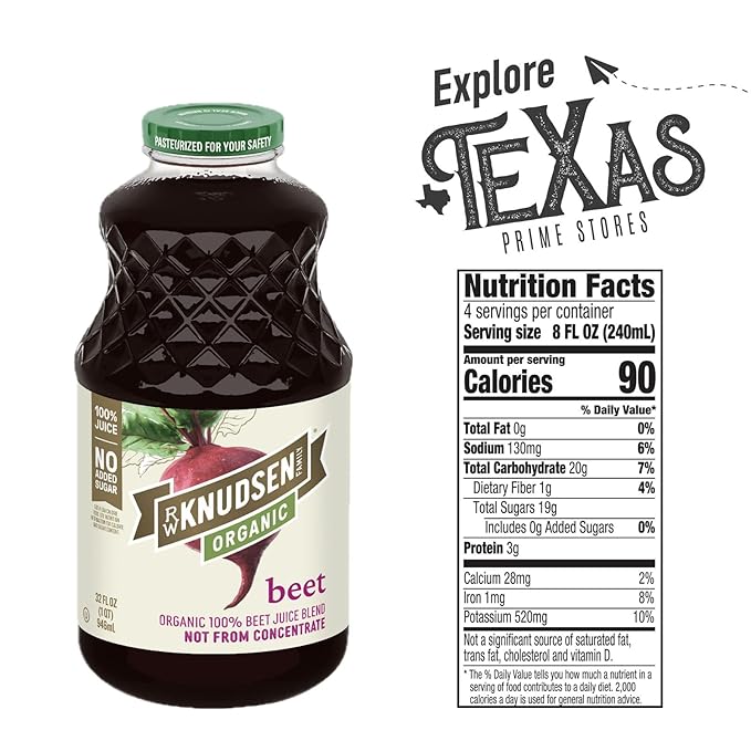 R.W. Knudsen Organic 2-Pack Organic Beet Fruit Juice 100% USDA Organic 32 fl oz Glass Bottle + 1 Utility Freebie by Lavinia