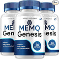 Memo Genesis Supplement Capsules – MemoGenesis Natural Blend Formula Focus Memory Support and Reviews (3 Pack – 180 Capsules)