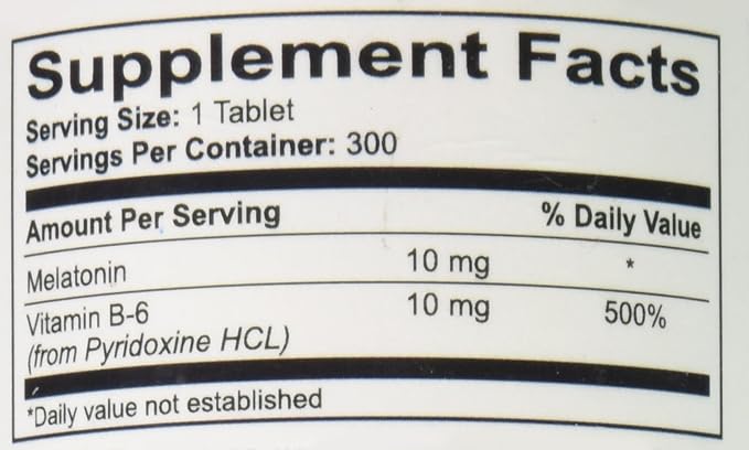 NutraBulk Melatonin 10 mg Tablets – Quick Release Natural Nighttime Sleep Aid for Adults. (300 Count)