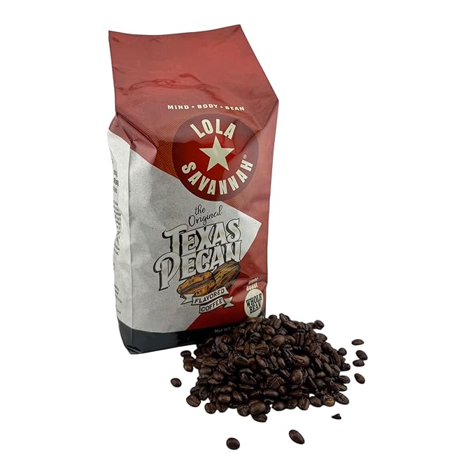 Lola Savannah Texas Pecan Whole Bean Decaf Coffee 2lb 1 Pack